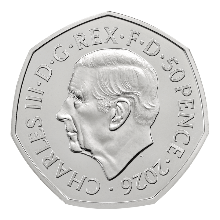 2026 50 Years of Aardman™ 50p Brilliant Uncirculated Colour Coin