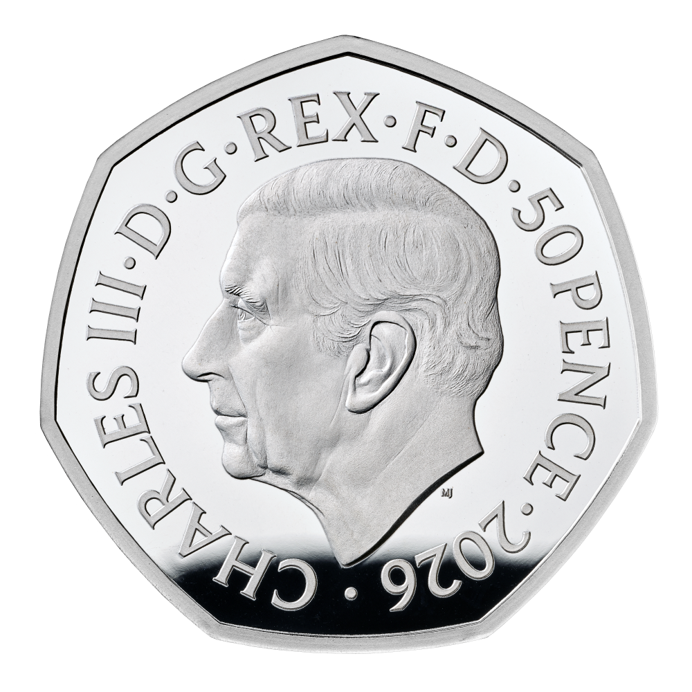 2026 50 Years of Aardman™ 50p Silver Proof Colour Coin
