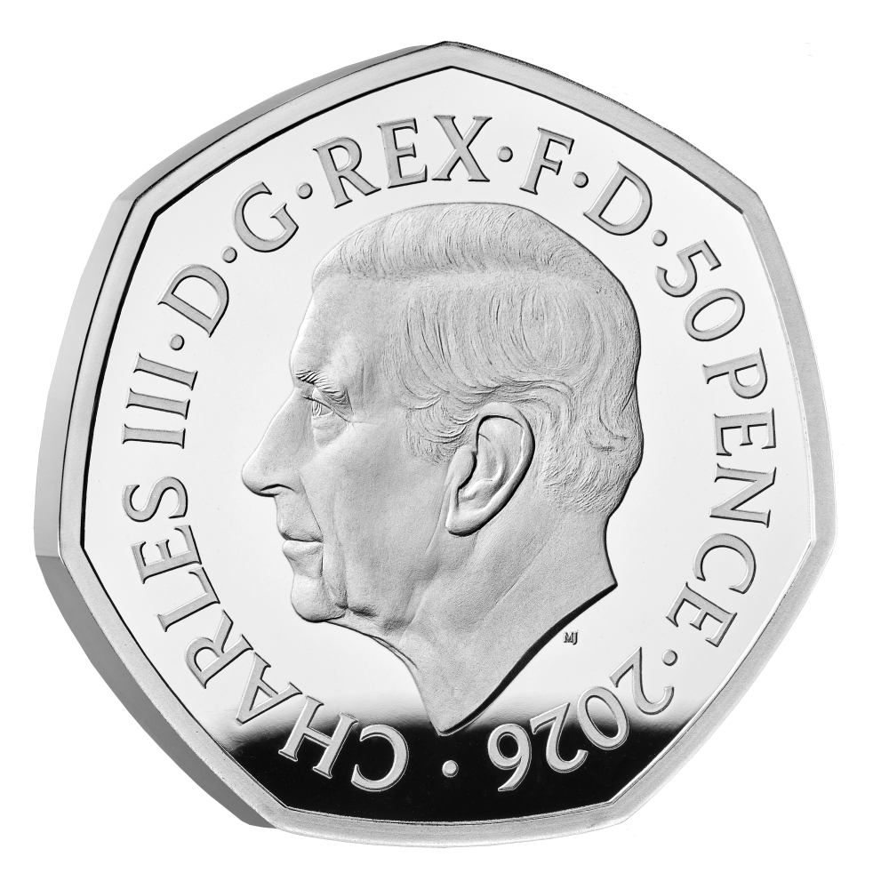 2026 50 Years of Aardman™ 50p Silver Proof Colour Coin