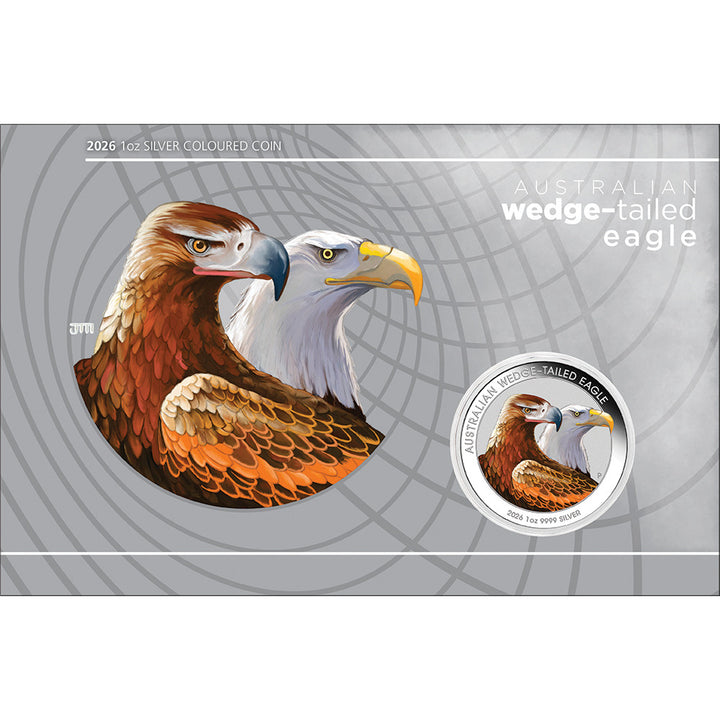 Australia Wedge-tailed Eagle 2026 $1 1oz Silver Coloured Coin in Card