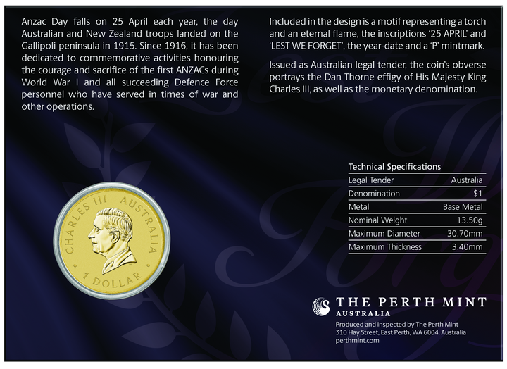 Australia Anzac Day 2026 $1 Brilliant Uncirculated Coin