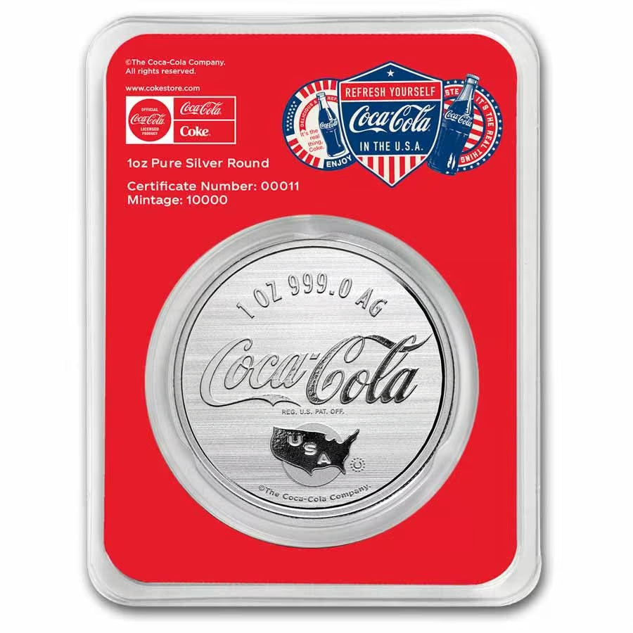 2026 Coca-Cola Americana 1oz Silver Colourised Coin in TEP
