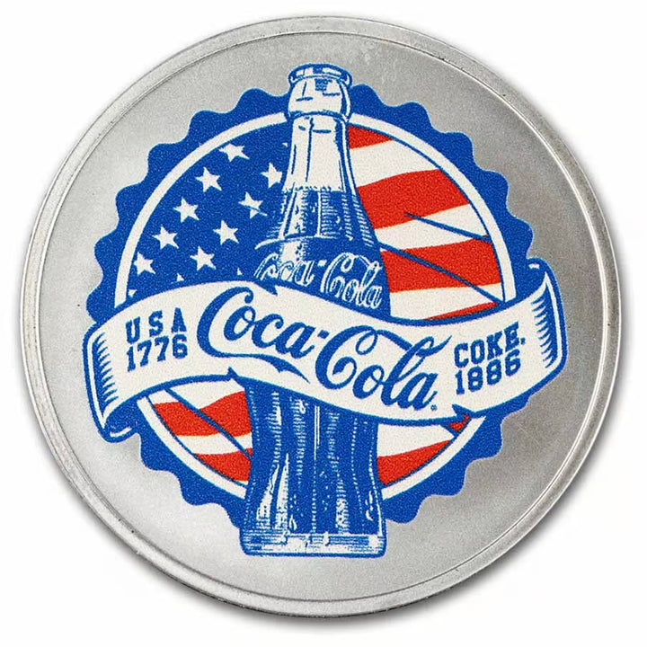 2026 Coca-Cola Americana 1oz Silver Colourised Coin in TEP