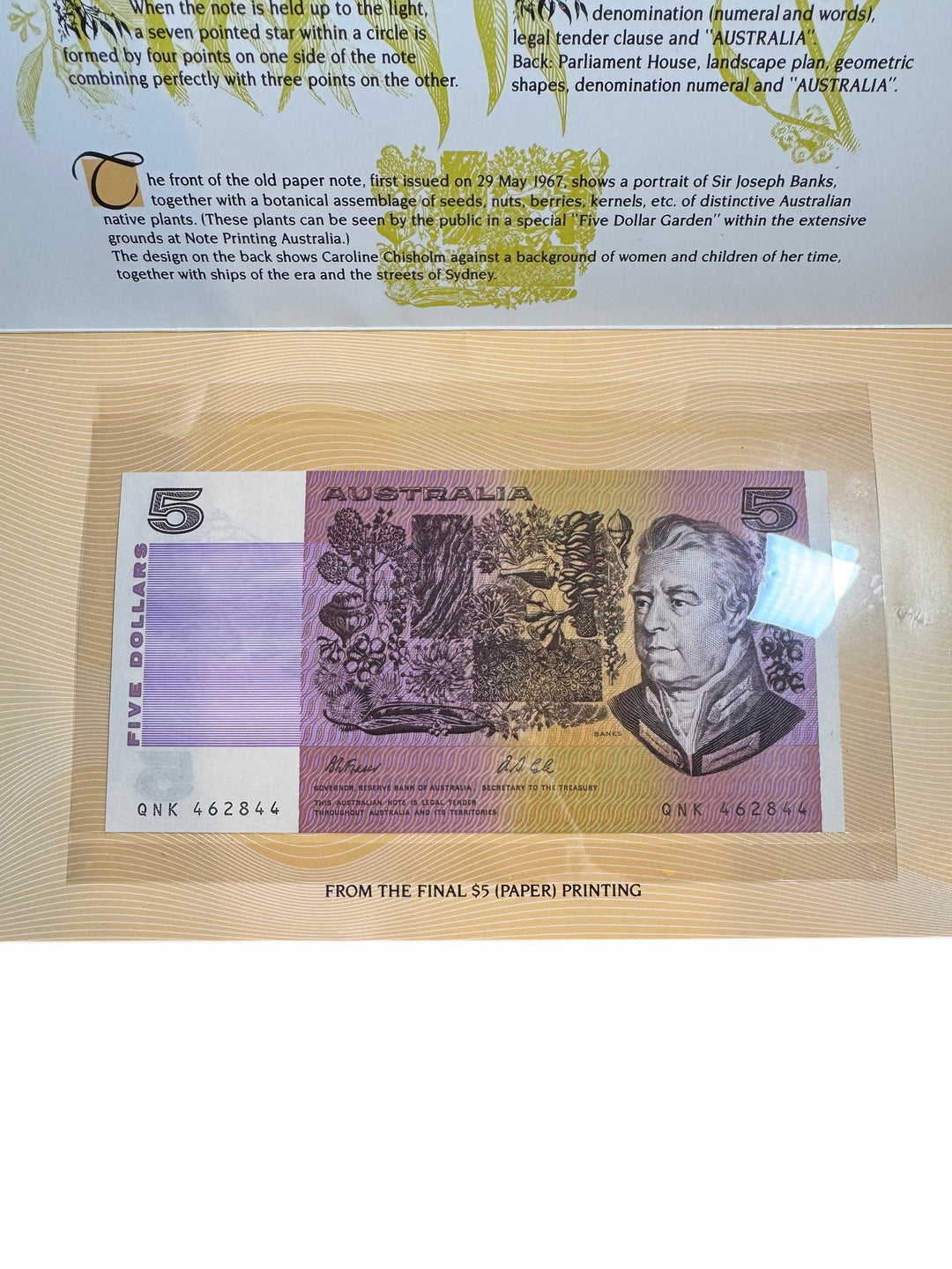 1995 NPA First &amp; Last $5 Banknote Folder