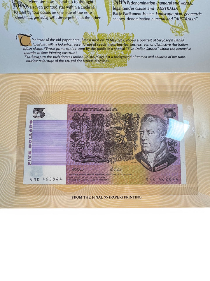 1995 NPA First &amp; Last $5 Banknote Folder