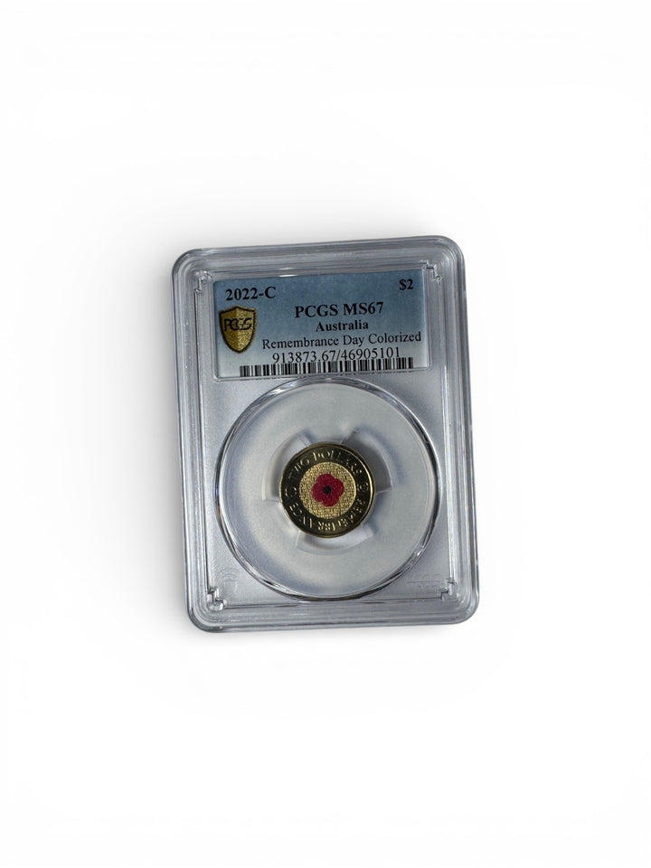 2022 'C' Mintmark Gold Shield Red Poppy - PCGS MS67