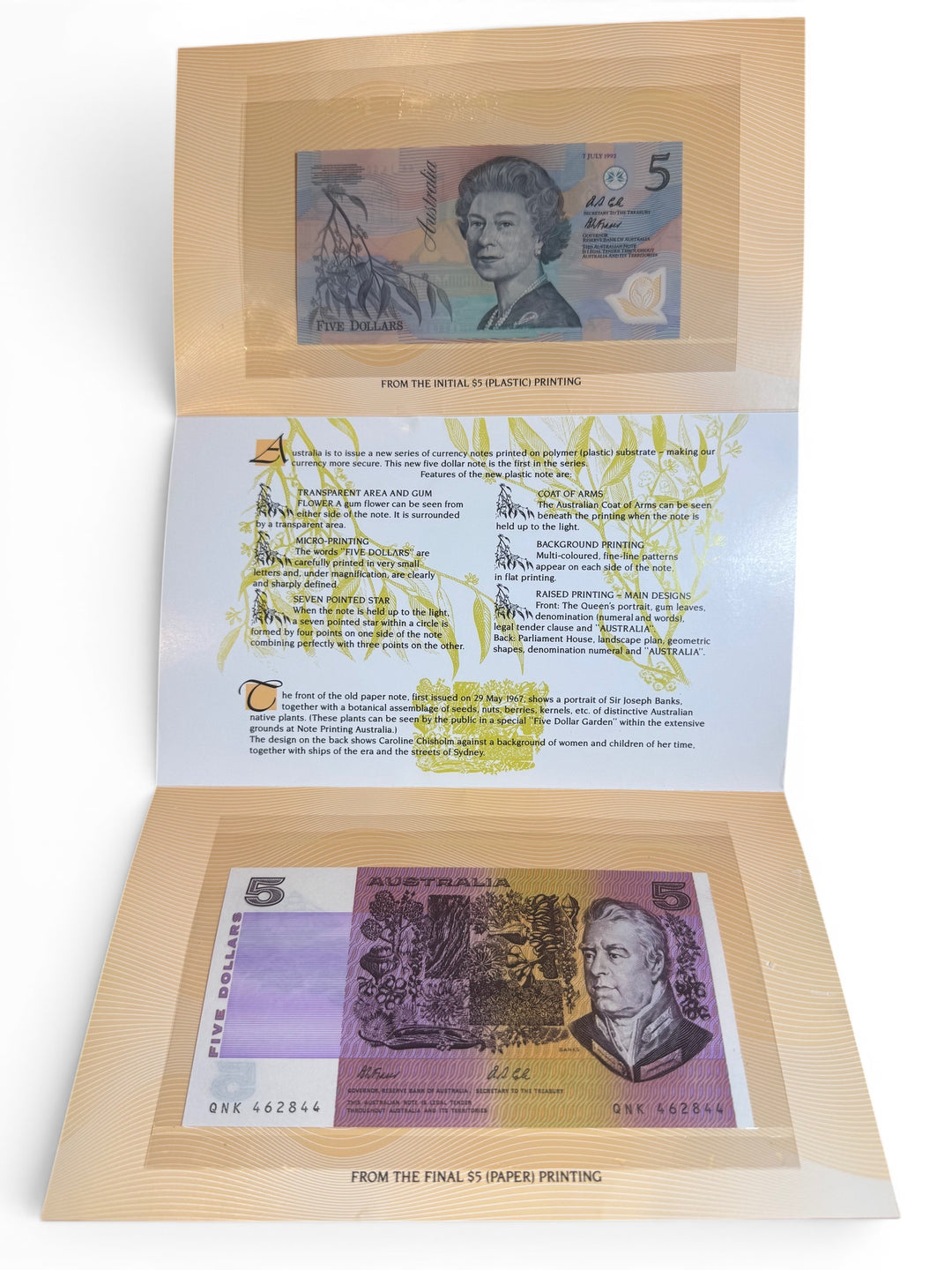 1995 NPA First &amp; Last $5 Banknote Folder