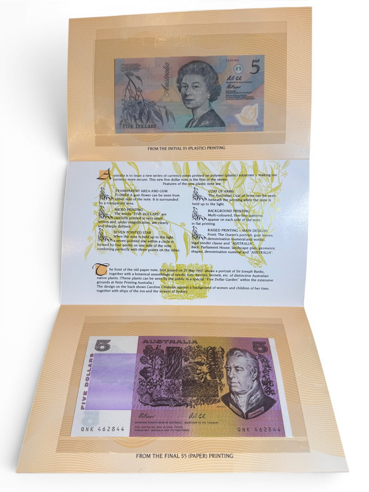 1995 NPA First &amp; Last $5 Banknote Folder