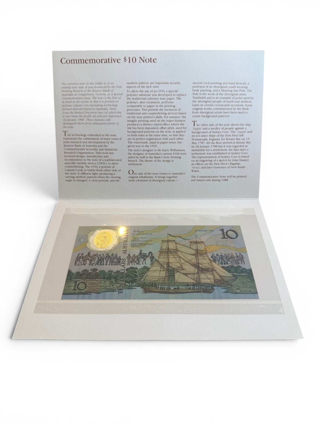 1988 $10 Bicentennial First Issue Banknote – Johnston/Fraser