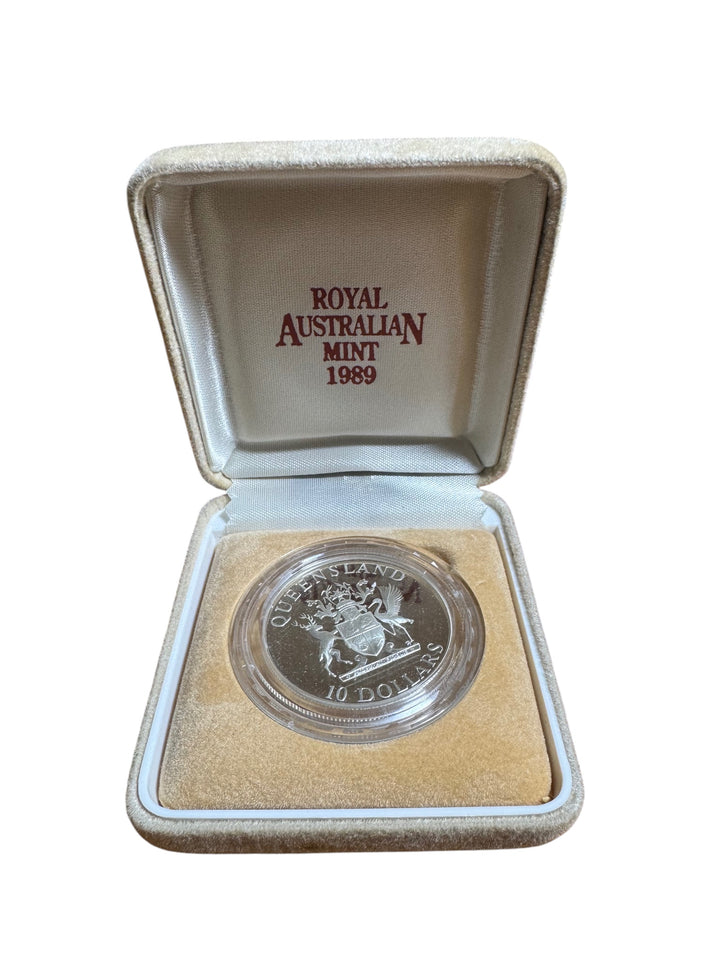 1989 $10 Silver Proof Coin – Queensland State Series