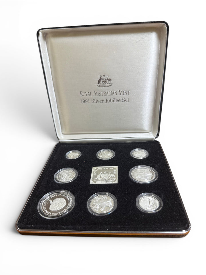 1991 Masterpieces in Silver – 25th Anniversary of Decimal Currency 9-Coin Proof Set