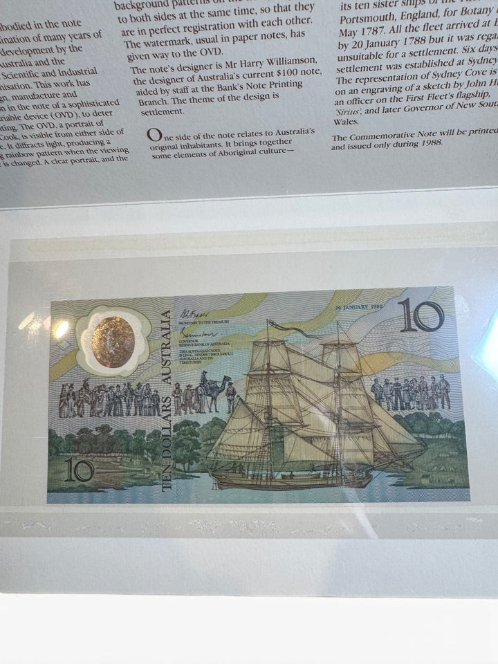 1988 $10 Bicentennial First Issue Banknote – Johnston/Fraser