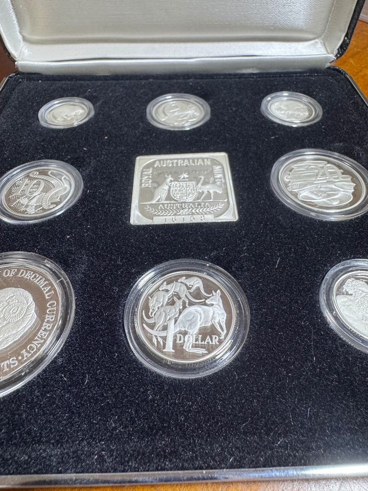 1991 Masterpieces in Silver – 25th Anniversary of Decimal Currency 9-Coin Proof Set