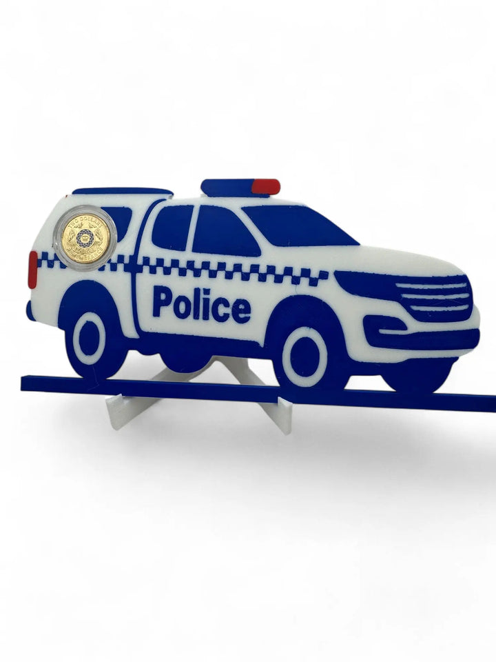 Police $2 Card Coin Display – 3D Printed with Capsule & Stand The Coin Shed