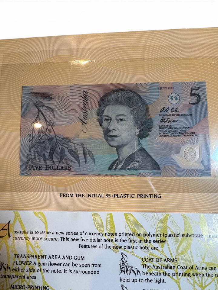 1995 NPA First &amp; Last $5 Banknote Folder