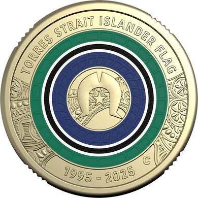 Torres Strait Islander Flag 2025 $2 Coloured C Mintmark Uncirculated Coin Card