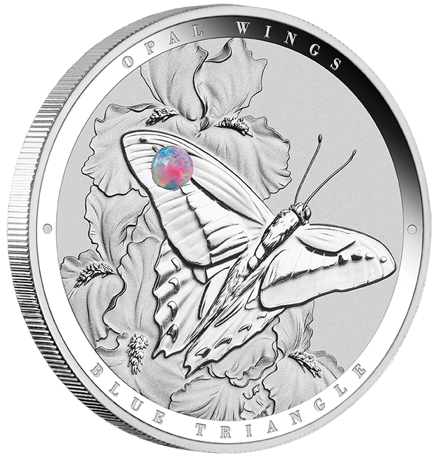2026 Australian Opal Wings Blue Triangle 1oz Silver Proof Coin