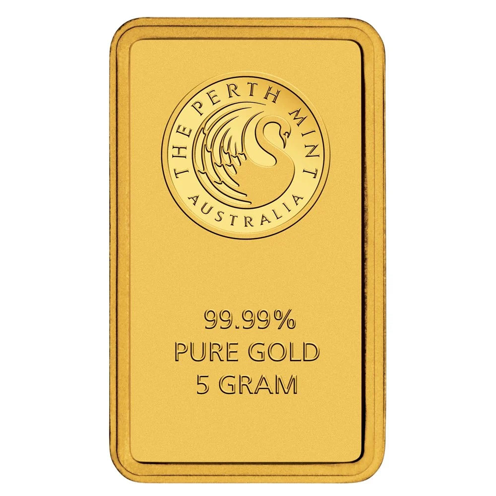 Perth Mint 5g Minted Gold Bar – 99.99% Pure Gold