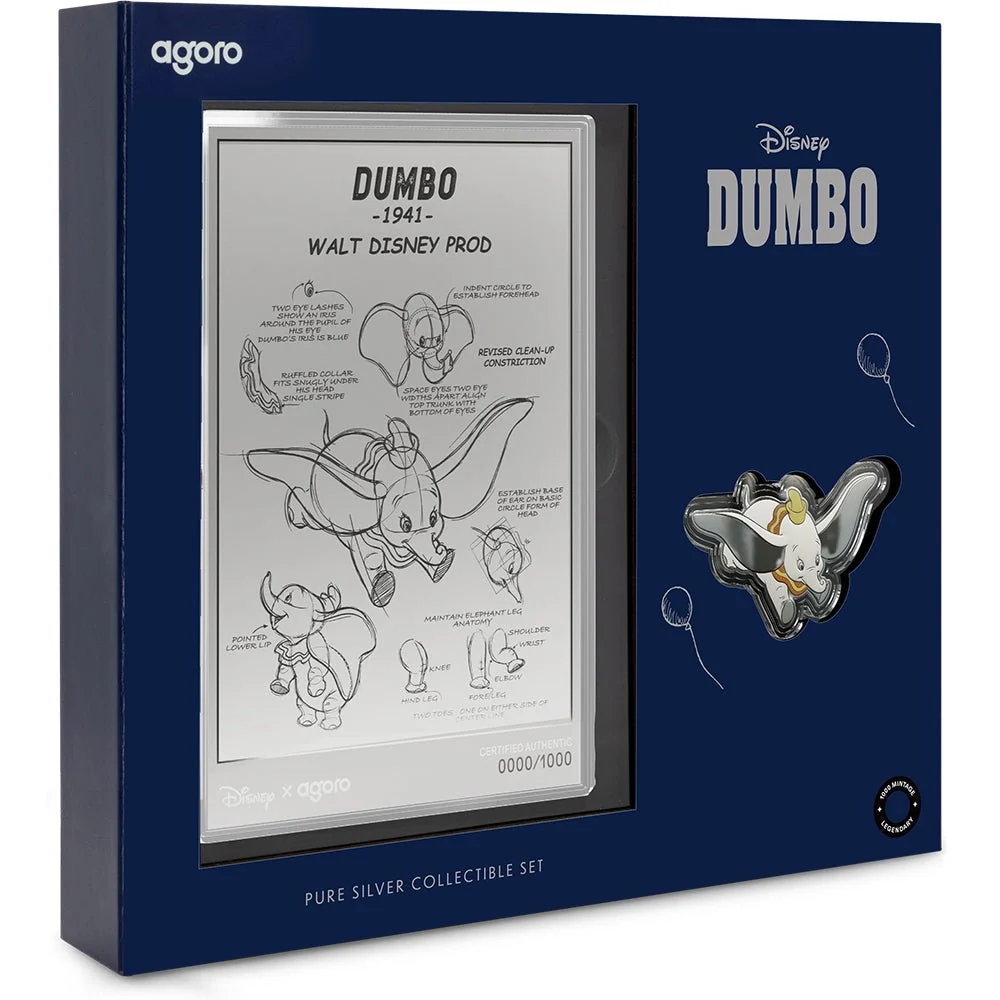 2026 Niue Disney Dumbo ¾oz Silver Coin & 5g Silver Foil Set