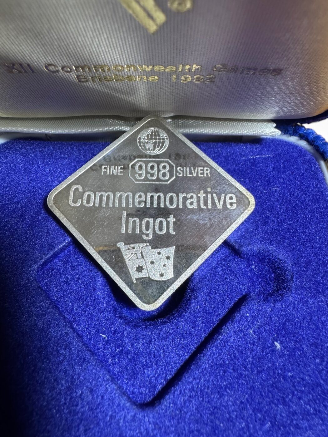 1982 XII Commonwealth Games Fine Silver Ingot
