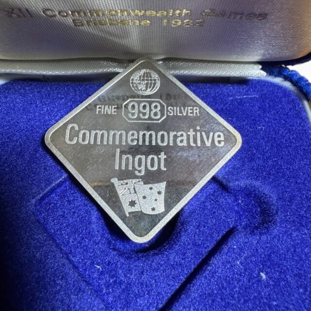 1982 XII Commonwealth Games Fine Silver Ingot