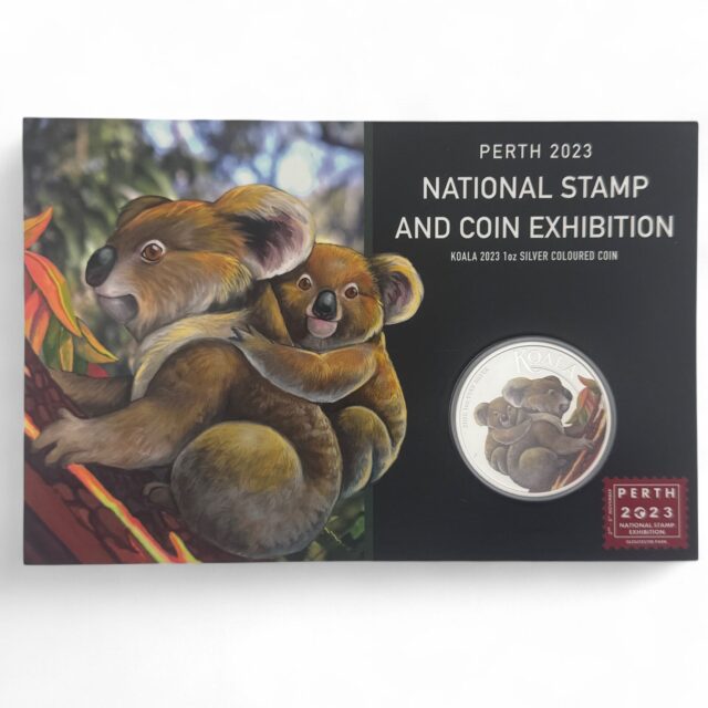 2023 $1 Koala 1oz Silver Coloured Coin – Perth Mint Exclusive (National Coin & Stamp Exhibition)