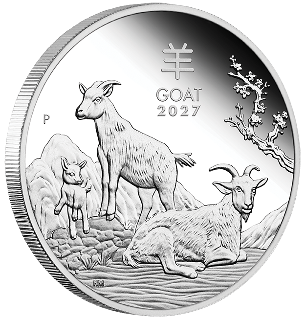 2027 Australian Lunar Series III Year of the Goat 1oz Silver Proof Coin