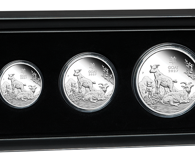 2027 Australian Lunar Series III Year of the Goat Silver Proof Three-Coin Set