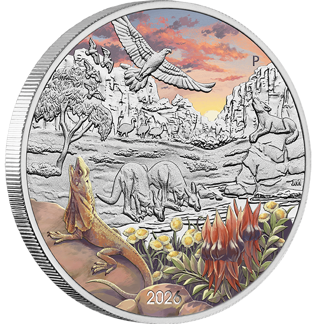 2026 Australian Wonders of Australia – The Outback 1oz Silver Coloured Coin in Card