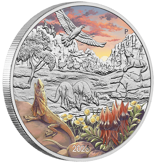 2026 Australian Wonders of Australia – The Outback 1oz Silver Coloured Coin in Card