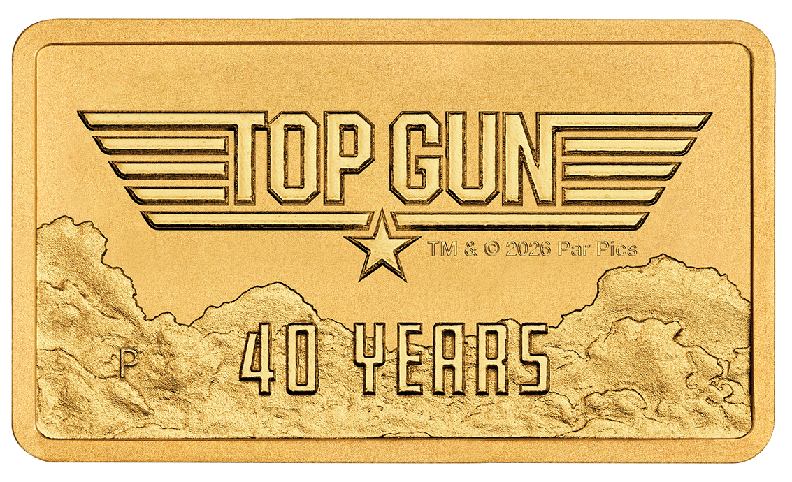 40 Years of Top Gun 2026 1g Gold Rectangular Coin in Card