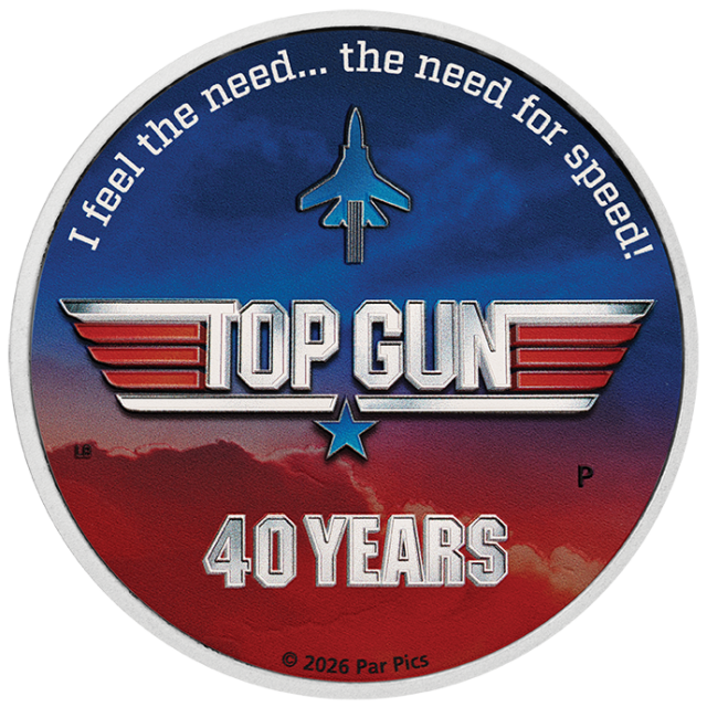 40 Years of Top Gun 2026 1oz Silver Coloured Coin