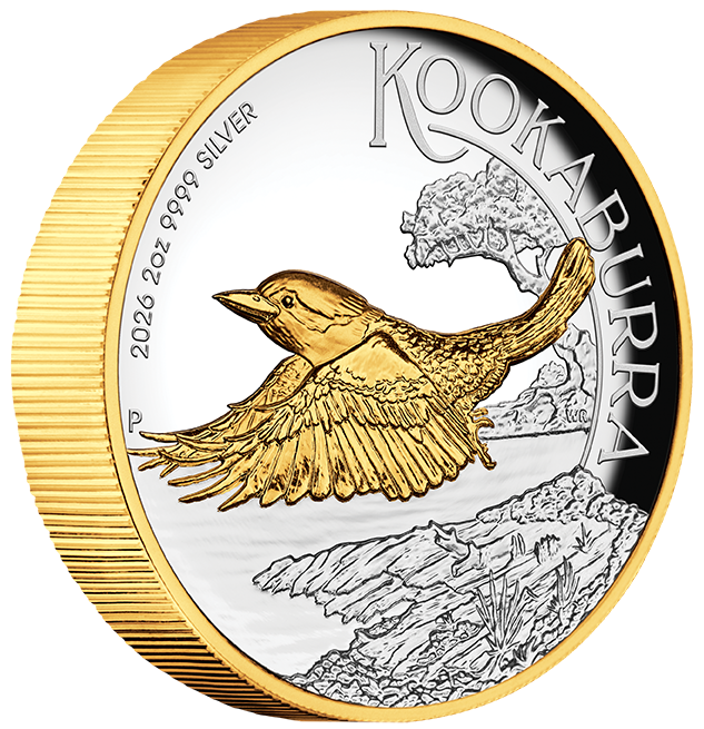 2026 Australian Kookaburra 2oz High Relief Gilded Coin