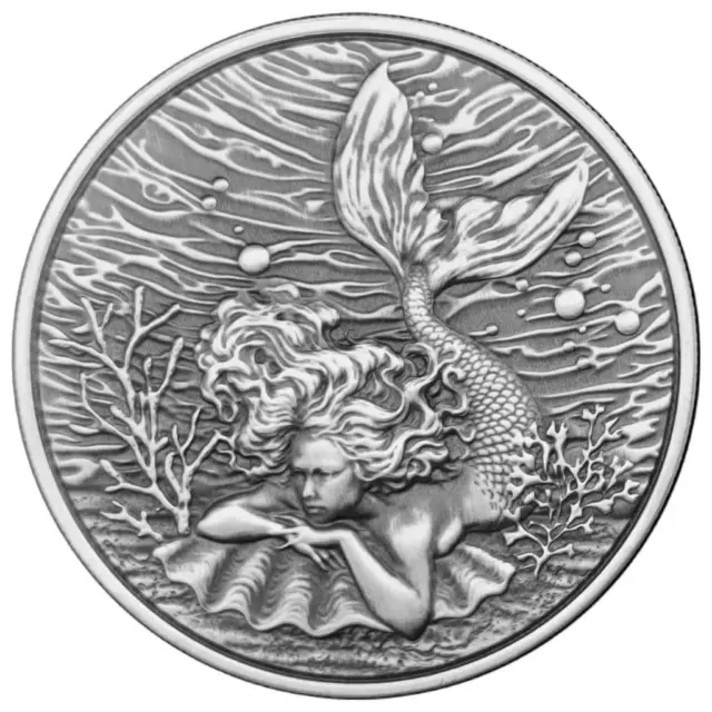 2026 Samoa Mermaid Under the Sea 1oz Silver Antiqued Coin