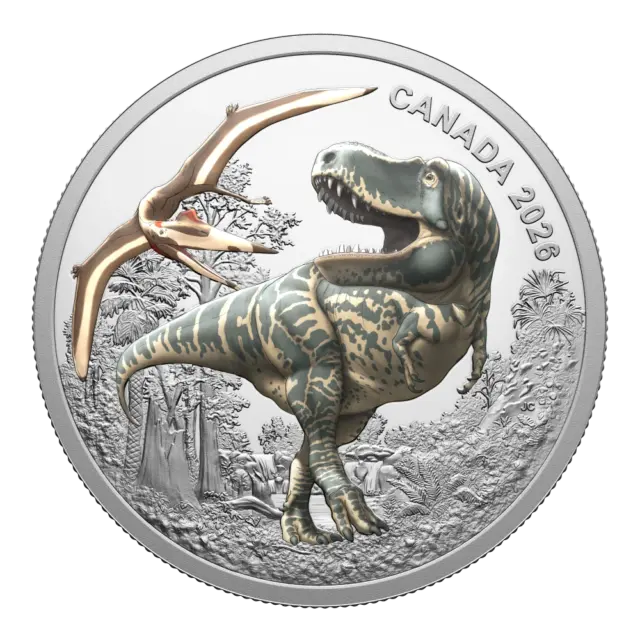 2026 Canada T. Rex & Quetzalcoatlus $20 1oz Silver Coloured Black Light Coin