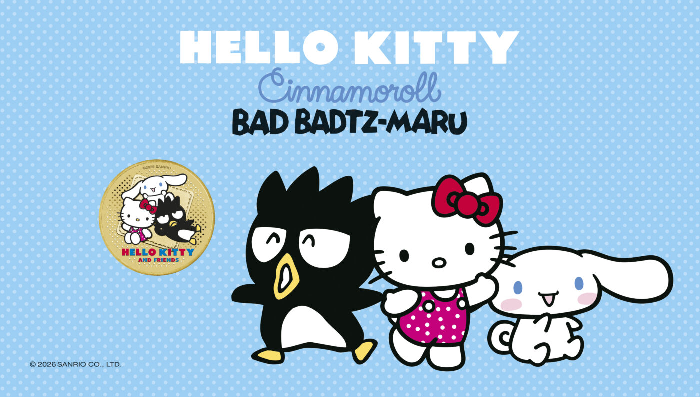 2026 Tuvalu $1 Hello Kitty, Cinnamoroll & Badtz-Maru Stamp and Coin Cover