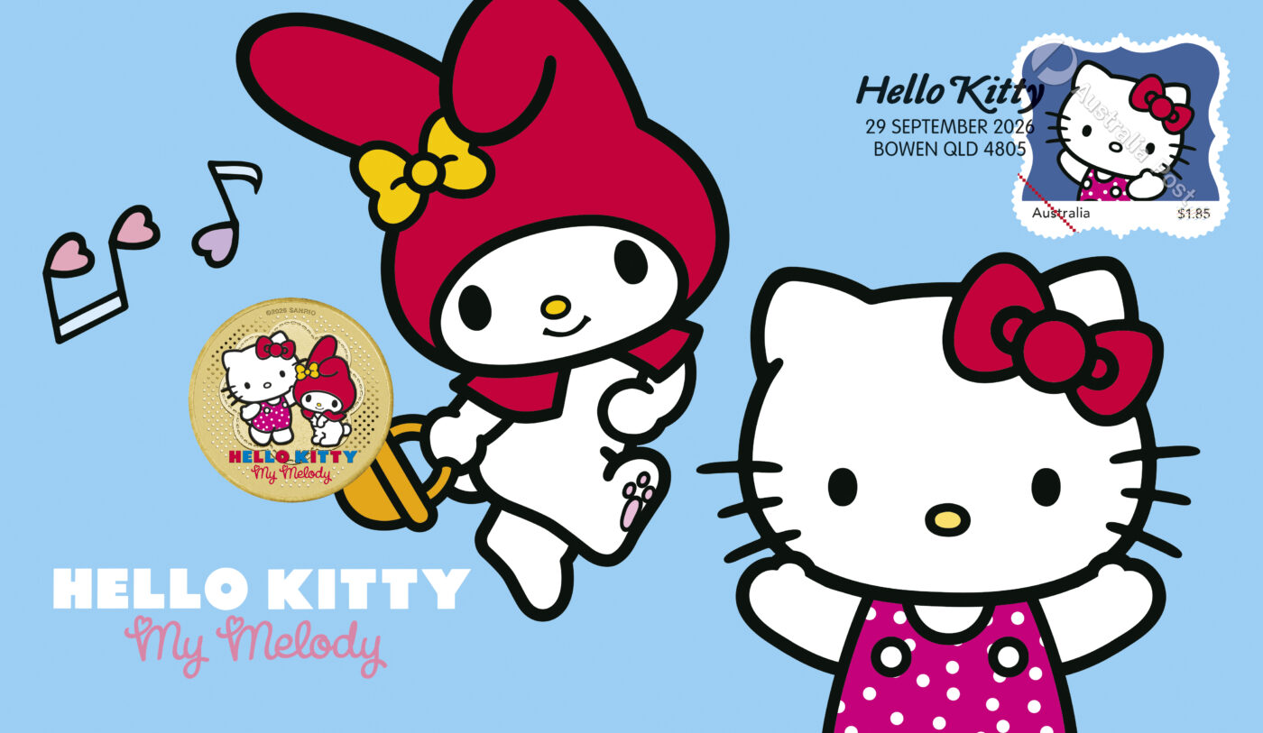 2026 Tuvalu $1 Hello Kitty & My Melody Stamp and Coin Cover