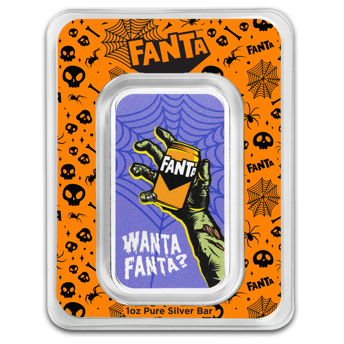 2026 Fanta Halloween 1oz Silver Colourised Bar in TEP