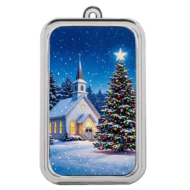 Scottsdale Christmas Church 1oz Silver Colourised Bar
