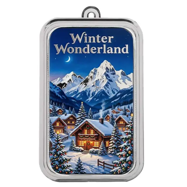 Scottsdale Winter Wonderland 1oz Silver Colourised Bar