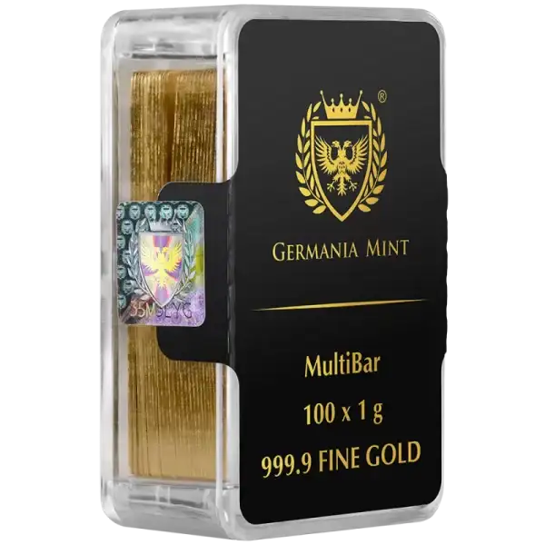 Germania Mint Gold MultiBar 100 x 1g – 100g .9999 Fine Gold