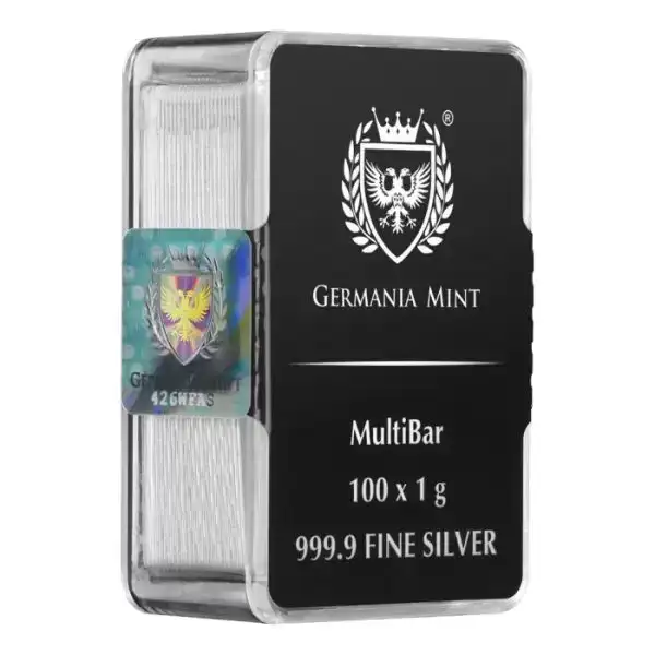 Germania Mint MultiBar 100 x 1g Silver Bars – 100g .9999 Fine Silver