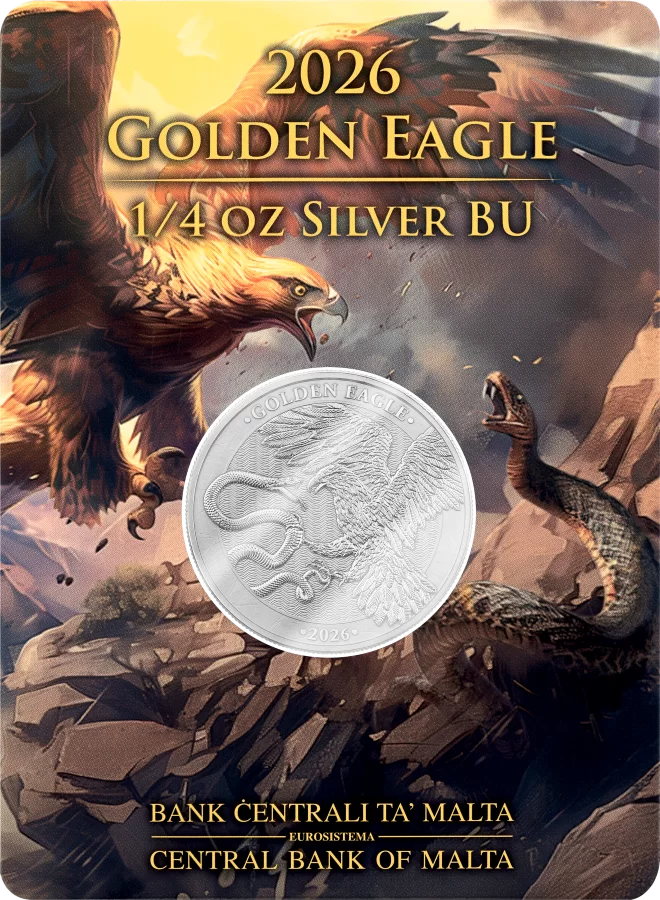 2026 Germania Mint Malta Golden Eagle 1/4oz Silver BU Coin