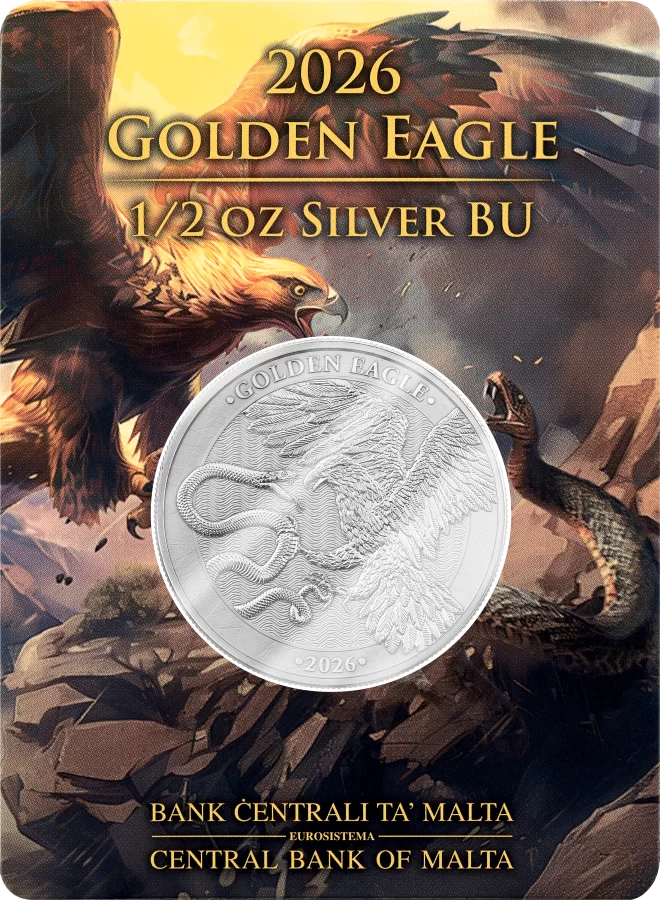 2026 Germania Mint Malta Golden Eagle 1/2oz Silver BU Coin