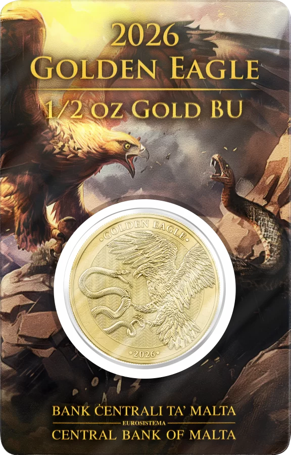 2026 Germania Mint Malta Golden Eagle 1/2oz Gold BU Coin