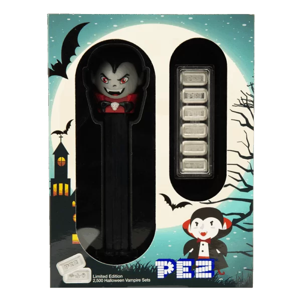 2026 PAMP PEZ Vampire Dispenser Gift Set – 6 x 5g Silver Bars (30g)